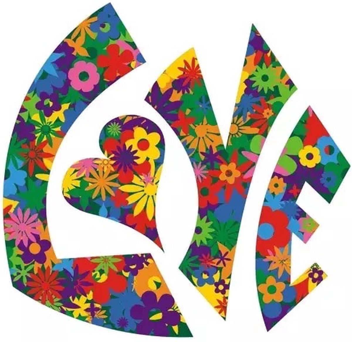 Wellness-House | Auto Sticker Love | Autosticker | Flower Power Sticker | Weerbestendig | Love | Liefde | Scootersticker | Laptopsticker | Afmeting ca 12 x 11 cm | Zen Sticker | Zen